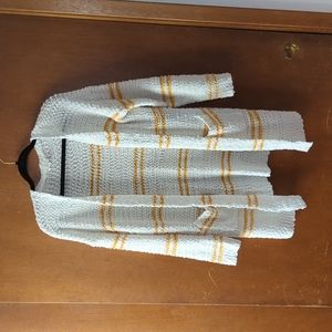 White mustard stripe cardigan